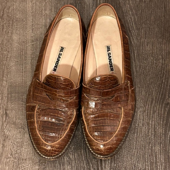 Jil Sander Croc Loafers, Women Size 37.5 (US Size 7) - Picture 2 of 4